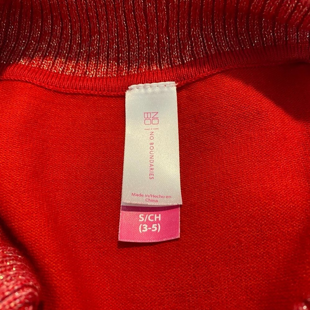 No Boundaries Cowl-neck Long Sleeve Knit Stretch Dress Size S Red - Picture 9 of 9